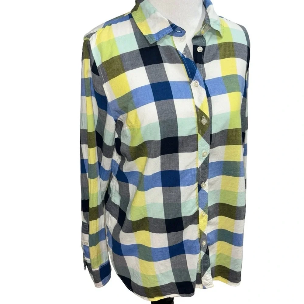 Talbots Women's Size Petite Medium Button Down Shirt Plaid Long Sleeve Prepp - Picture 3 of 7